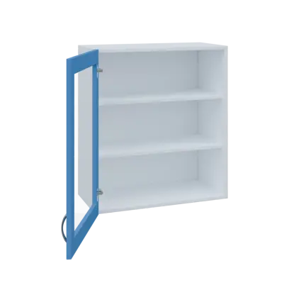 MH - 65S horní skříňka boxová, 1-dveřová, prosklená, levá, 770x654x440, korpus bílý, dvířko pastelov